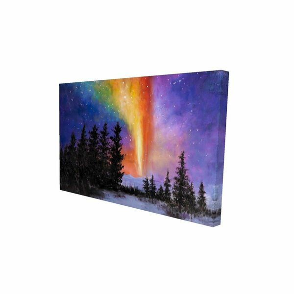 Fondo 12 x 18 in. Aurora Borealis in the Forest-Print on Canvas FO2772770
